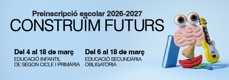 Preinscripció escolar 2026-2027. Infantil i primària del 4 al 18 de març. ESO del 6 al 18 de març