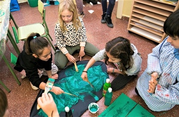 Imagen de un aula de una escuela de Barcelona.